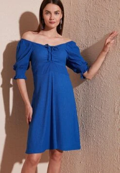 LELA Regular Fit - Jurk - Royal Blue -Lela 88451be7f04f4d3799729113eb425e5f