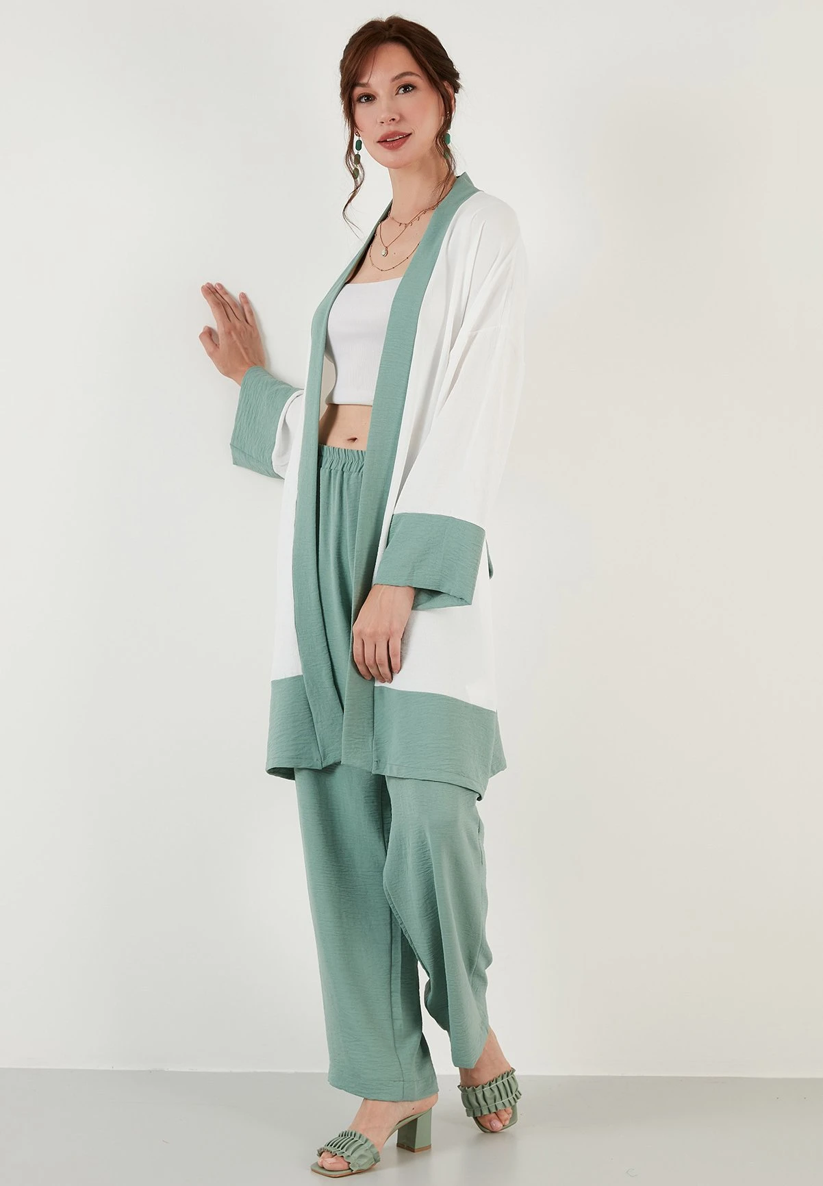 LELA Two Piece Set - Regular Fit - Halflange Jas - Mint 5 LELA Two Piece Set - Regular Fit - Halflange Jas - Mint - Afbeelding 3