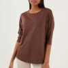 LELA Crew Neck- Longsleeve - Brown -Lela 8c0b8b6c97b04ffe869fdd5b373248ae