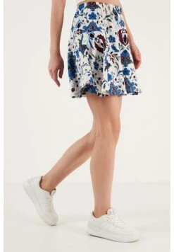 LELA Regular Fit - Plooirok - White Blue -Lela 8d2e72dfd98143cfb0b8bc755b4cd206