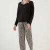LELA Soft Touch - Pyjama - Leopard Black -Lela 8e013e0e7de545e3b274afcc2c0c5a7c