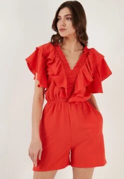 LELA Regular Fit - Jumpsuit - Red -Lela 8e9c84fb838b4e939f5468bc6d236e9b