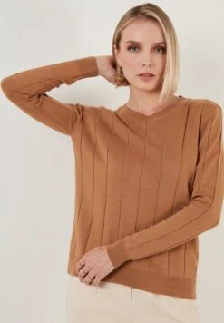 LELA Regular Fit - Trui - Caramel 13 LELA Regular Fit - Trui - Caramel -Lela 92cae7da044e49ddae3a3a97c20a3def