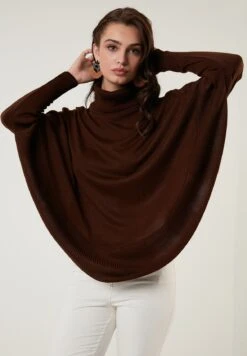 LELA Poncho - Brown -Lela 93b9575f92d34ddcb40349d55b8c6ae4