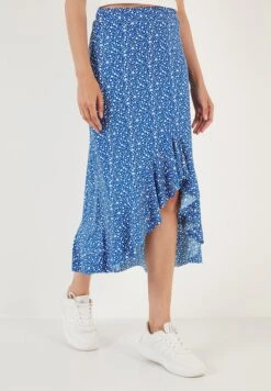 LELA Midi - A-Lijn Rok - Blue -Lela 96cce4822e6546719e0173dcc4606661