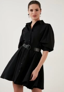 LELA Regular Fit - Blousejurk - Black -Lela 9b690879f4ee40f0b348233d2f9ab3ee