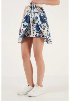 LELA Regular Fit - Plooirok - White Blue -Lela 9ba5e115eee84869816acf5903c23d24