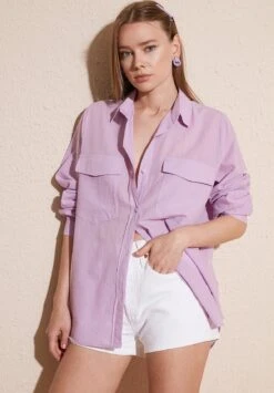 LELA Loose Fit - Overhemdblouse - Lilac 9 LELA Loose Fit - Overhemdblouse - Lilac -Lela a037bb329b7e4db2995a152d1ef05911