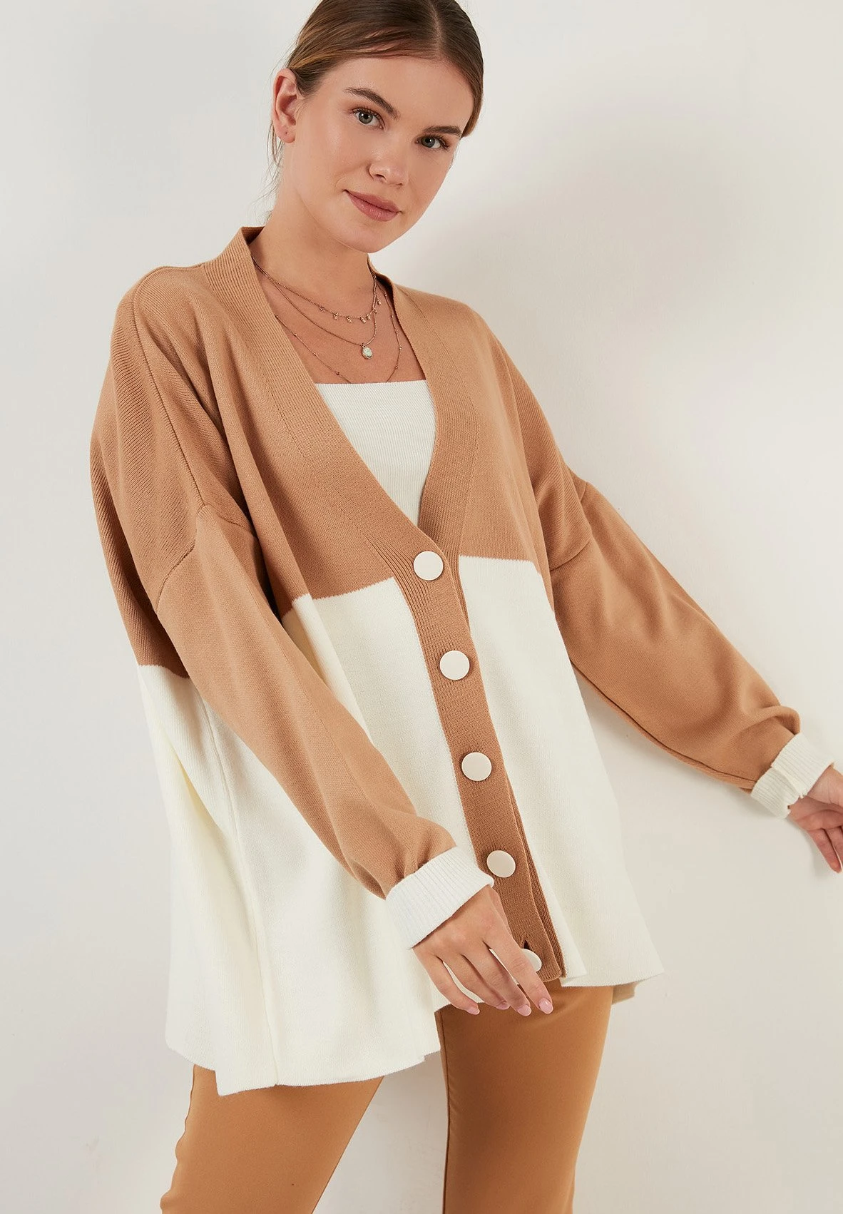 LELA Vest - Ecru Camel 8 LELA Vest - Ecru Camel - Afbeelding 6