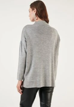 LELA Long Back- Trui - Grey -Lela a1d4dc5b8ab64fb98d0ee468fa6cee0f