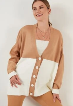 LELA Vest - Ecru Camel