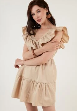 LELA Regular Fit - Jurk - Beige -Lela ae59d66e80914384bd3952bd5ec01ff2