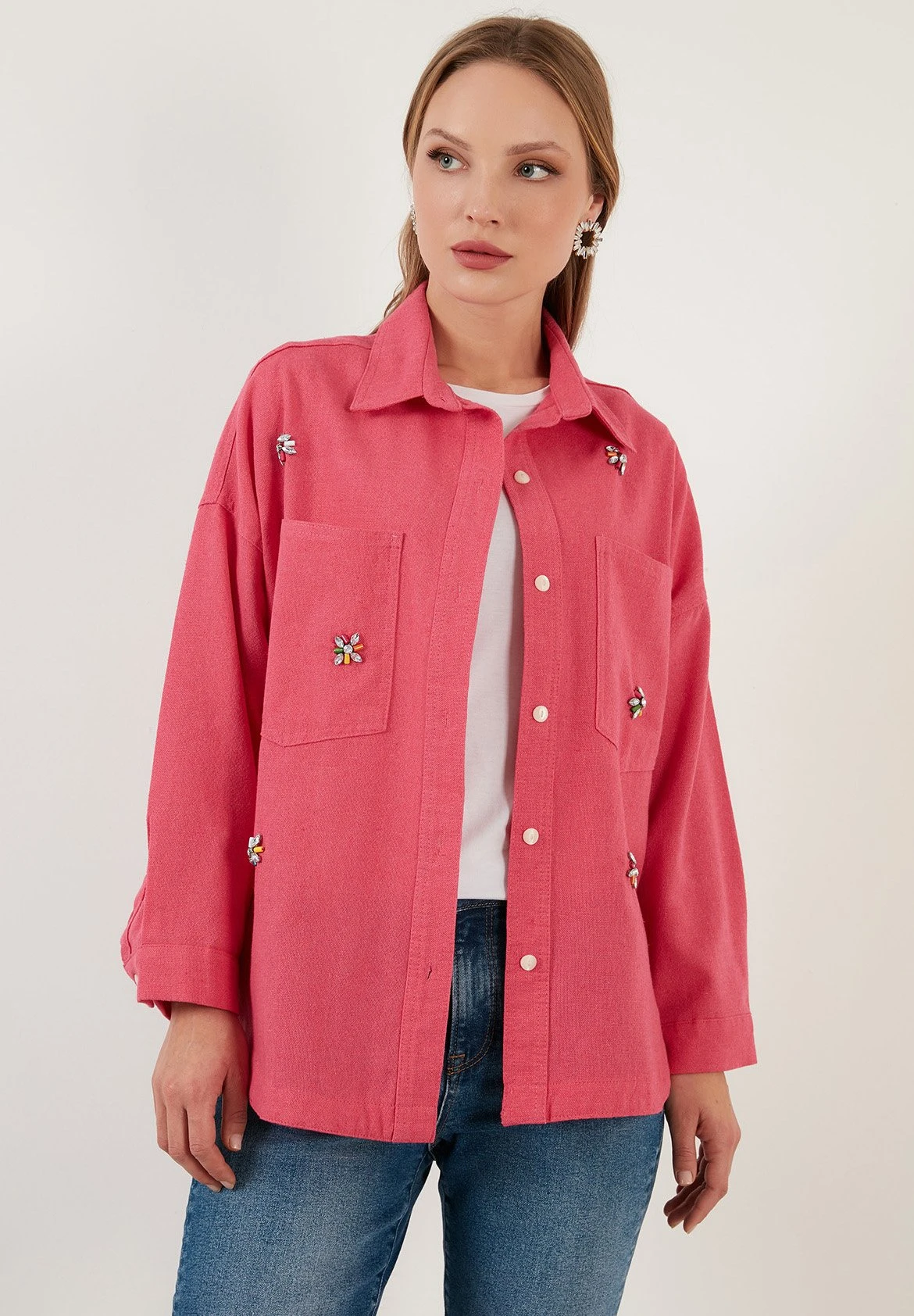 LELA Loose Fit - Overhemdblouse - Fuchsia 8 LELA Loose Fit - Overhemdblouse - Fuchsia - Afbeelding 6