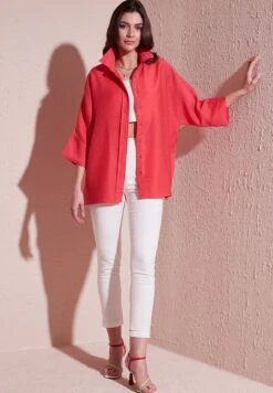 LELA Overhemdblouse - Coral -Lela b321ae9e0cf34403bfd037212a5bc3f7