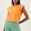 LELA Crew Neck - T-Shirt Basic - Orange