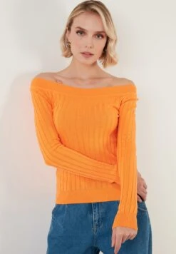 LELA Regular Fit - Trui - Orange -Lela b65388ce30f54139aecc98e4a6bde037