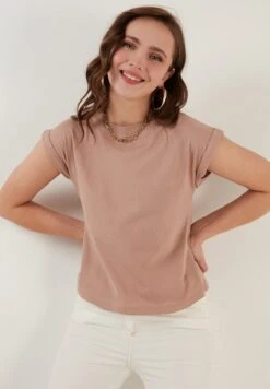 LELA Basic - T-Shirt Basic - Biscuit Color 11 LELA Basic - T-Shirt Basic - Biscuit Color -Lela b80bd5ac3ea4419abffed6da88ebea11