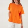 LELA Crew Neck- T-Shirt Basic - Orange Color -Lela b891aab3973a492fa06ee369d02816de