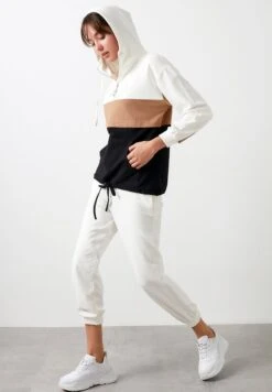 LELA Hoodie - Ecru Biscuit Color Black -Lela ba1ce1c0133d4967bc16d8ce3edd87c0