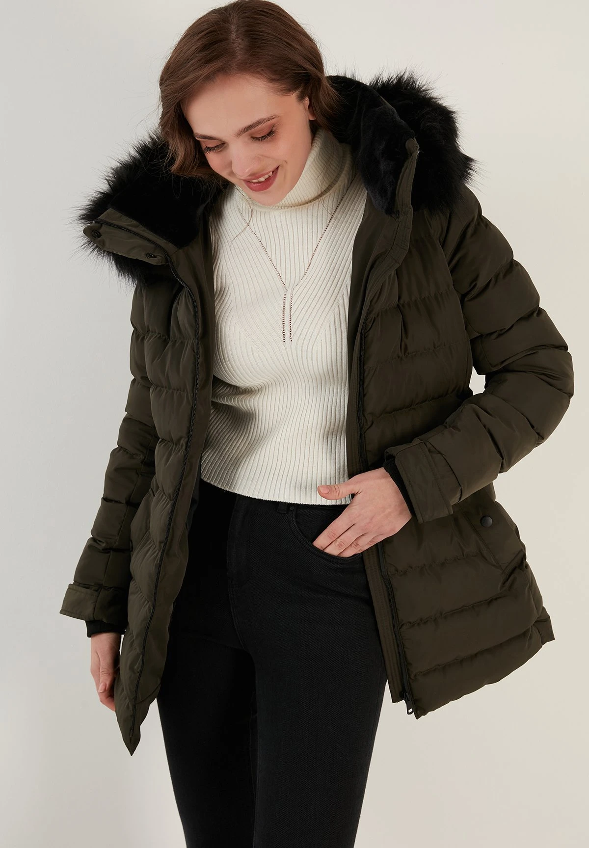 LELA Regular Fit - Winterjas - Khaki 9 LELA Regular Fit - Winterjas - Khaki - Afbeelding 7