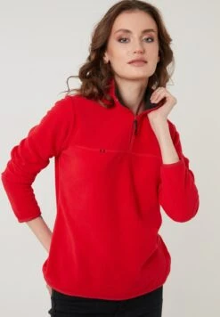 LELA Slim Fit - Fleece Trui - Red -Lela bb60a074ae5346cf869445279cd29337