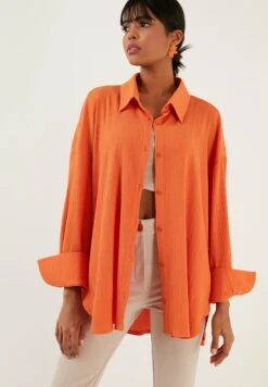 LELA Loose Fit - Overhemdblouse - Orange -Lela bfd46f6b59264988b77761e315396a28