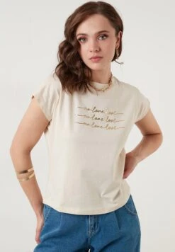 LELA Regular Fit - T-Shirt Print - Stone Colored 9 LELA Regular Fit - T-Shirt Print - Stone Colored -Lela c08a5df6b40d438ca42cb5a8c1bad729