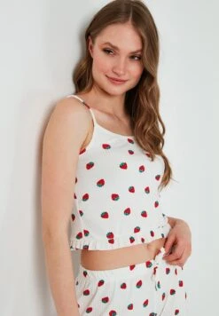 LELA Pyjama - Ecru-Red -Lela c1c42cad1a974a72844e18726e7adb7b