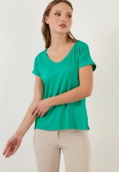 LELA V Neck- T-Shirt Basic - Benetton Color -Lela c30b1642128c4d3da5775637f211b426