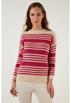 LELA Regular Fit - Trui - Beige Fuchsia