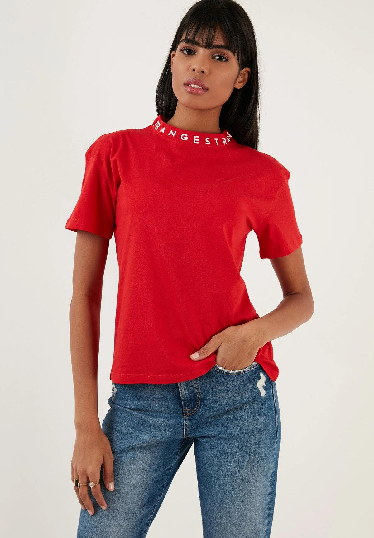 LELA Regular Fit - T-Shirt Print - Red 3 LELA Regular Fit - T-Shirt Print - Red