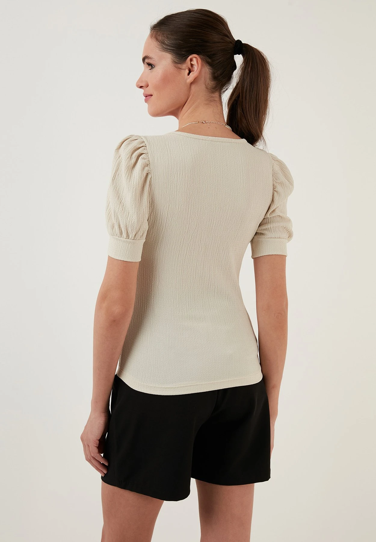 LELA Slim Fit - Blouse - Stone 5 LELA Slim Fit - Blouse - Stone - Afbeelding 3