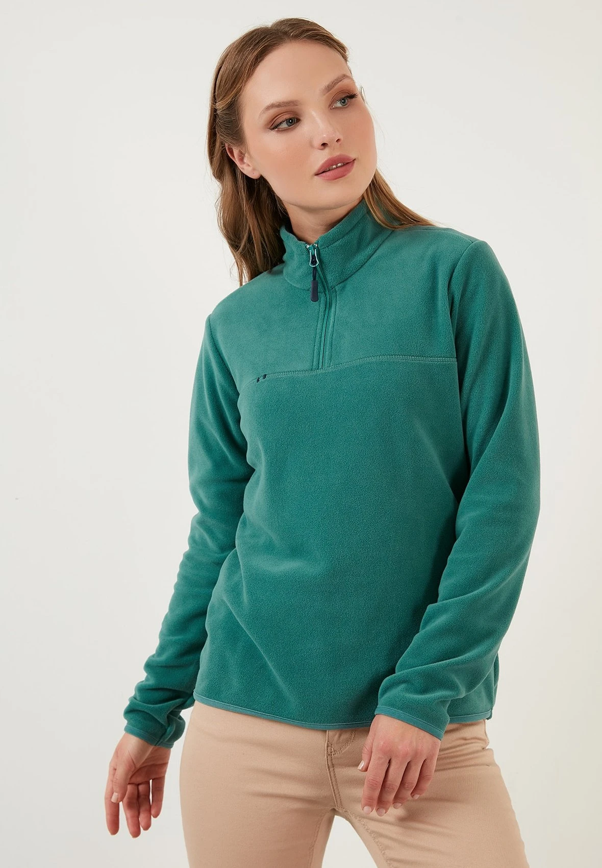 LELA Slim Fit - Fleece Trui - Light Green 5 LELA Slim Fit - Fleece Trui - Light Green - Afbeelding 3