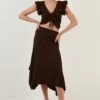 LELA A-Lijn Rok - Brown -Lela d1edb36e428e44a2907701cd8638524a