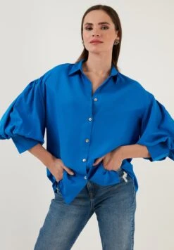 LELA Loose Fit - Overhemdblouse - Royal Blue 15 LELA Loose Fit - Overhemdblouse - Royal Blue -Lela d49b1f967a0a473c910a99015b1c6d7d