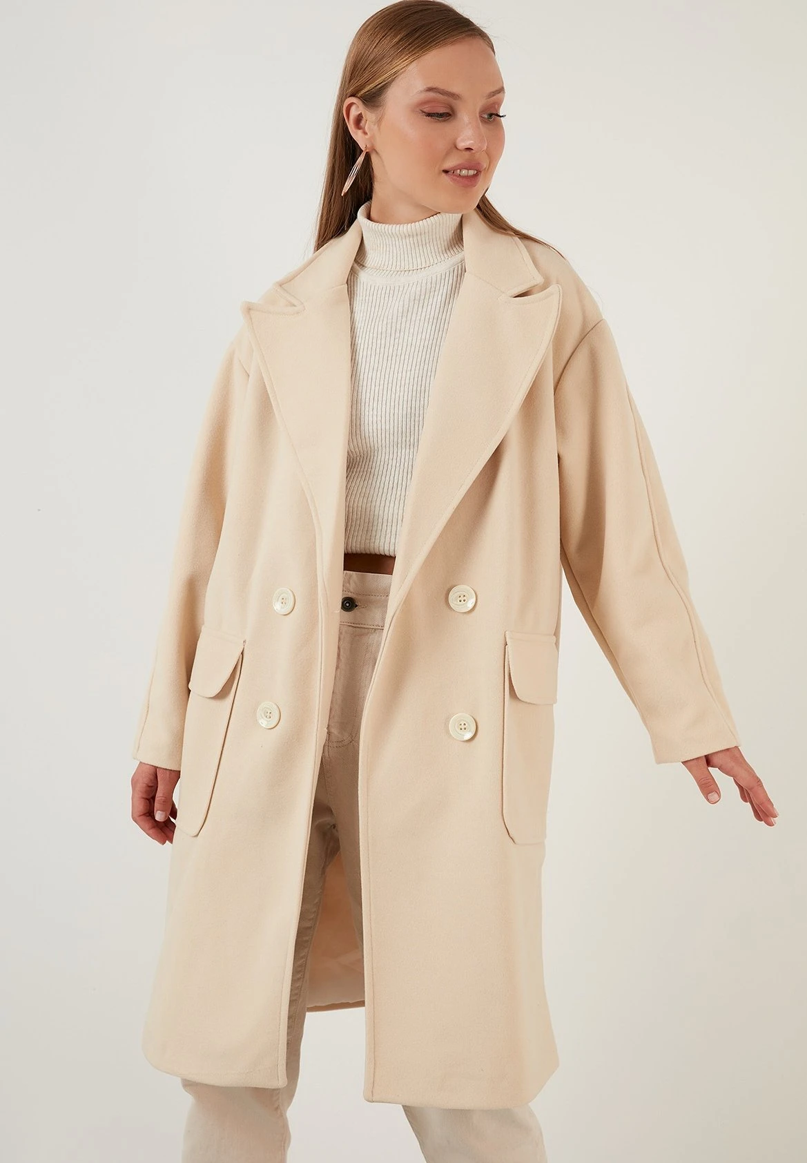 LELA Loose Fit - Mantel - Stone 8 LELA Loose Fit - Mantel - Stone - Afbeelding 6