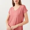 LELA V Neck- T-Shirt Basic - Rose -Lela db15884ed7a045bd800bce7c549deeab