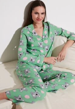 LELA Regular Fit - Pyjama - Green -Lela db74e81a66c24c0295dd20af51e92700