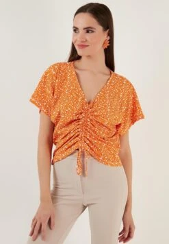 LELA V-Neck - Blouse - Orange