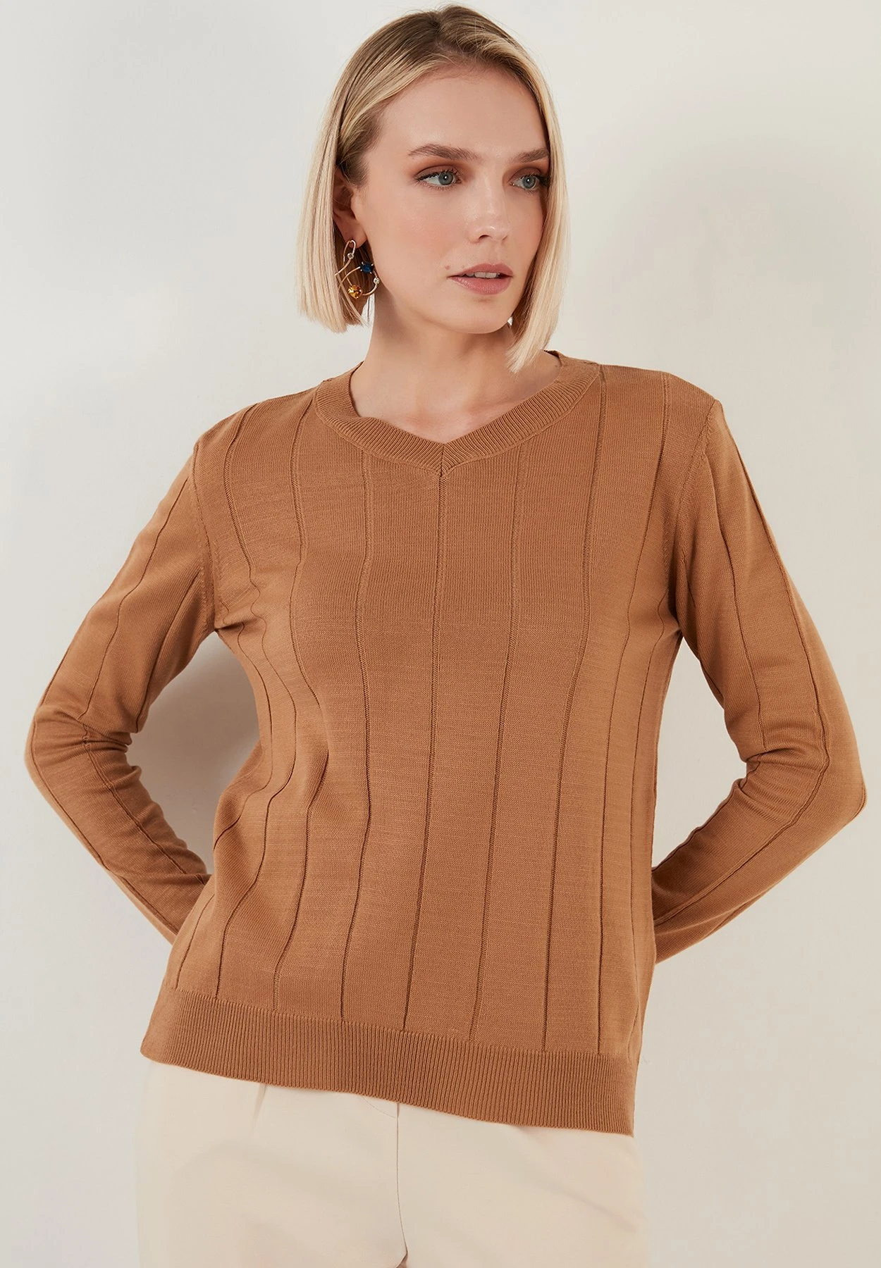 LELA Regular Fit - Trui - Caramel 6 LELA Regular Fit - Trui - Caramel - Afbeelding 4