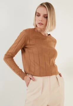 LELA Regular Fit - Trui - Caramel 14 LELA Regular Fit - Trui - Caramel -Lela de6cbc62c1854689b424f3c213f527ee