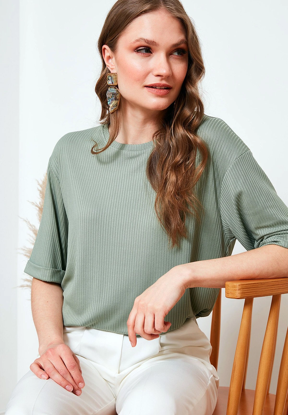 LELA Slim Fit - Blouse - Green 6 LELA Slim Fit - Blouse - Green - Afbeelding 4