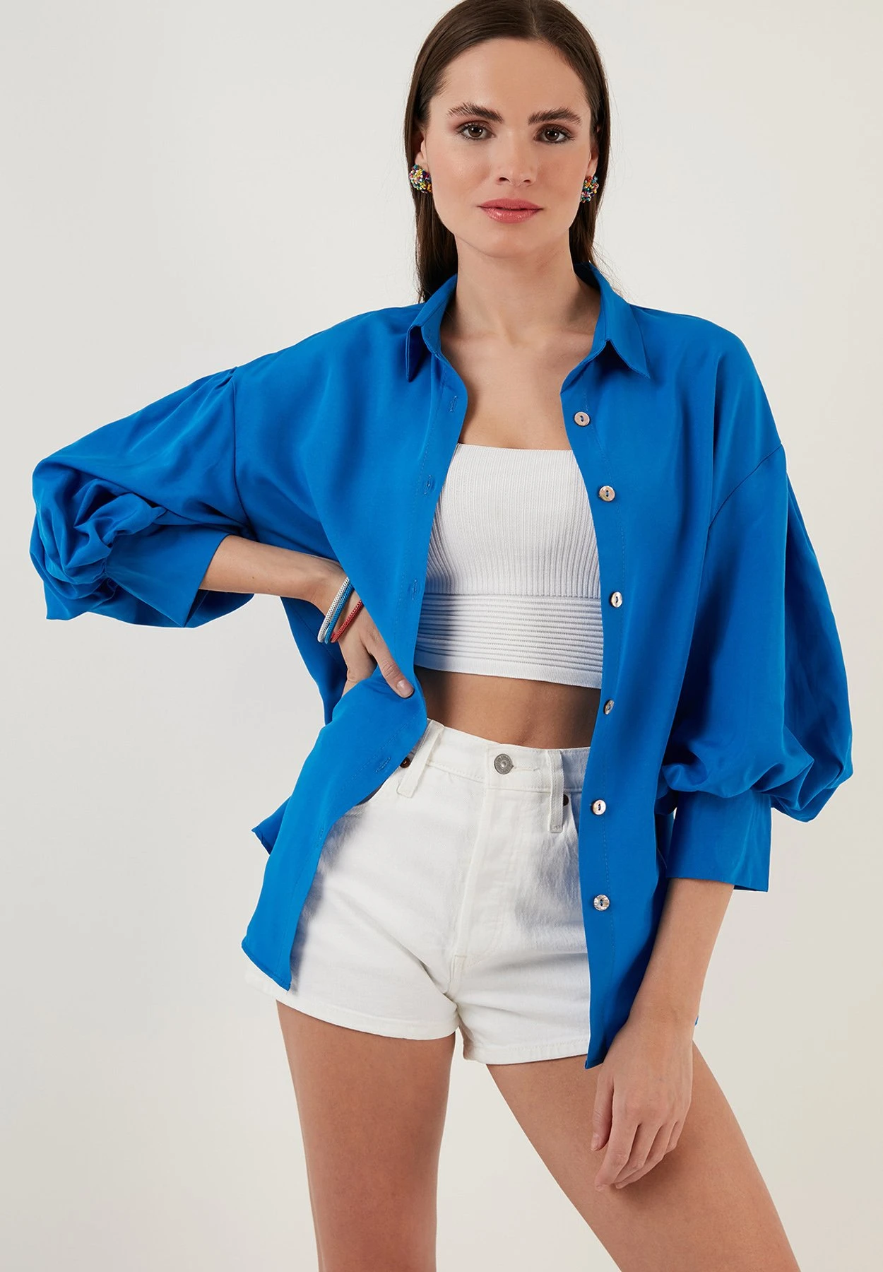 LELA Loose Fit - Overhemdblouse - Royal Blue 7 LELA Loose Fit - Overhemdblouse - Royal Blue - Afbeelding 5