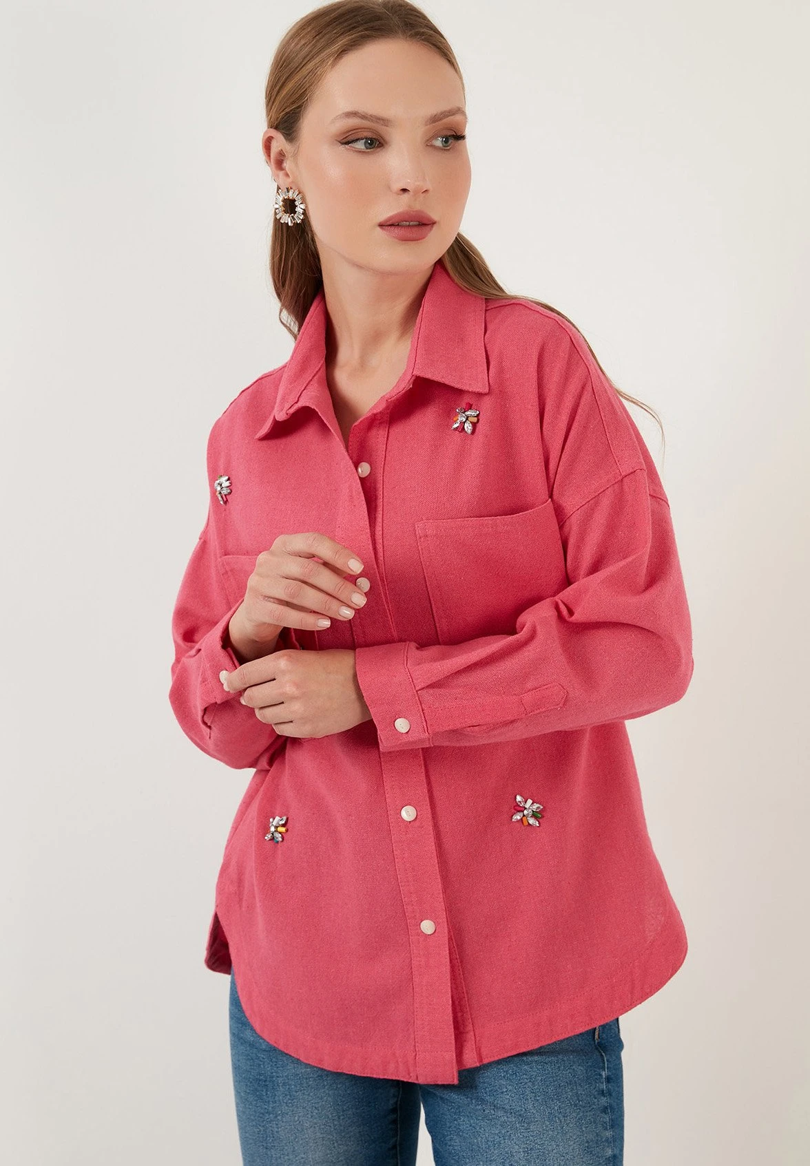 LELA Loose Fit - Overhemdblouse - Fuchsia 7 LELA Loose Fit - Overhemdblouse - Fuchsia - Afbeelding 5