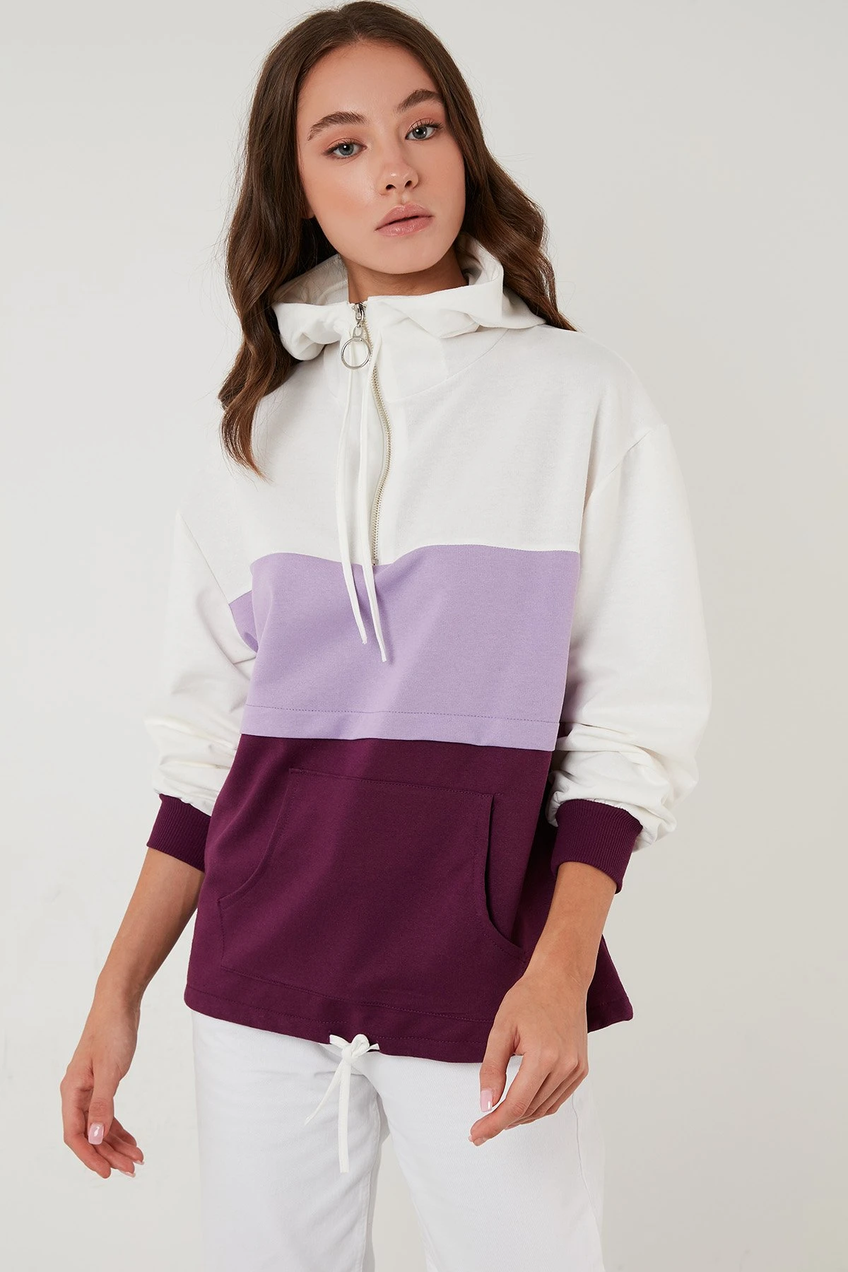 LELA Hoodie - Ecru Lilac Purple 5 LELA Hoodie - Ecru Lilac Purple - Afbeelding 3