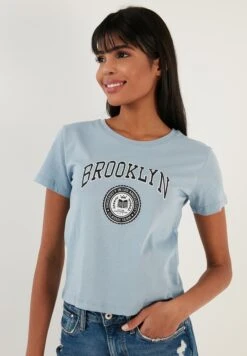 LELA T-Shirt Print - Baby Blue