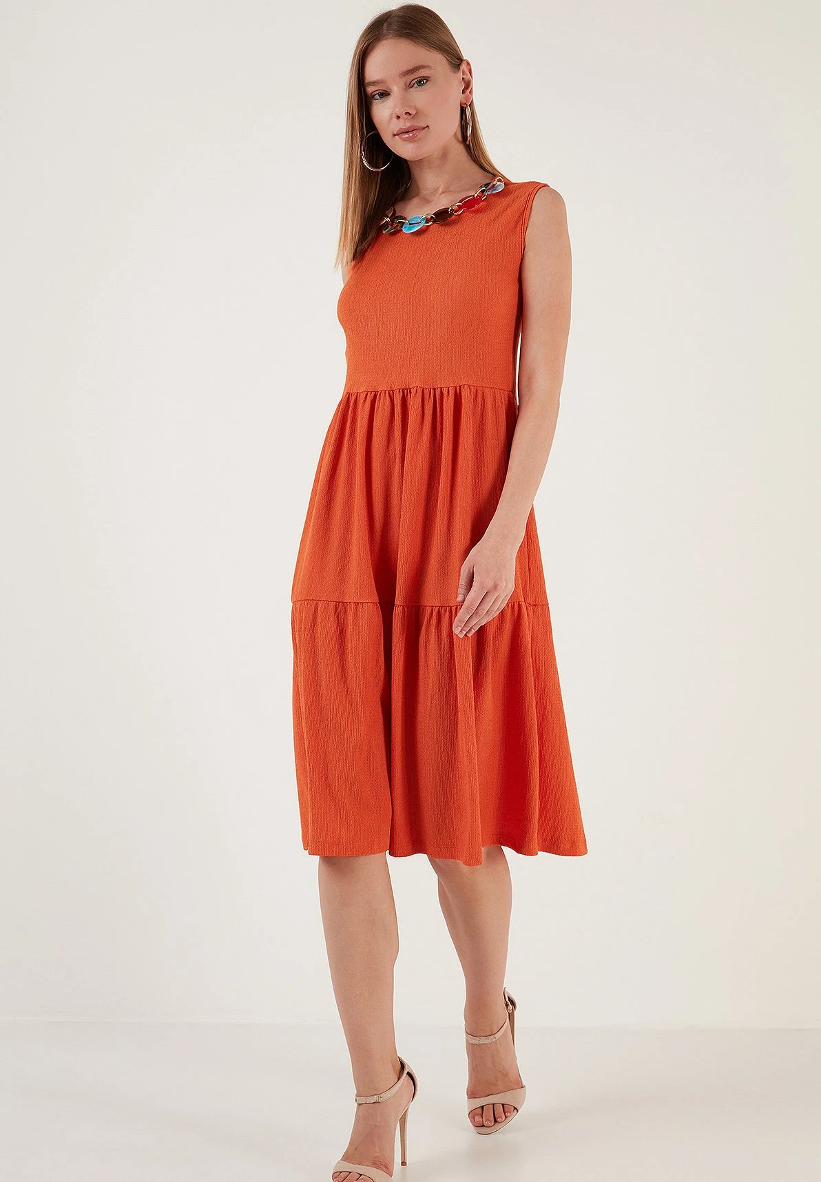 LELA Regular Fit - Jurk - Orange 7 LELA Regular Fit - Jurk - Orange - Afbeelding 5