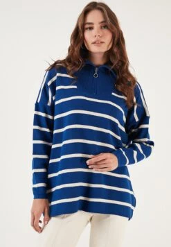 LELA Trui - Royal Blue/Light Stone