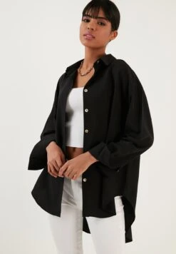 LELA Loose Fit - Overhemdblouse - Black 12 LELA Loose Fit - Overhemdblouse - Black -Lela e988a4c75b5546dab4e40c9182bd7033