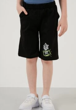 LELA Regular Fit T-Shirt And Shorts - Trainingspak - Royal Blue/Black/Light Green -Lela ebacf89e393d4f3abdba610ba3e2a399